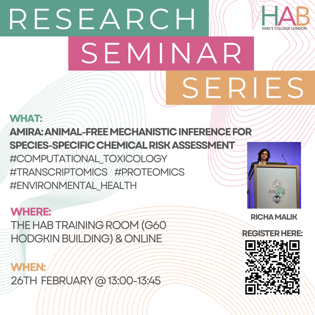 Research seminar series feature Richa Malik and QR code for signing up
